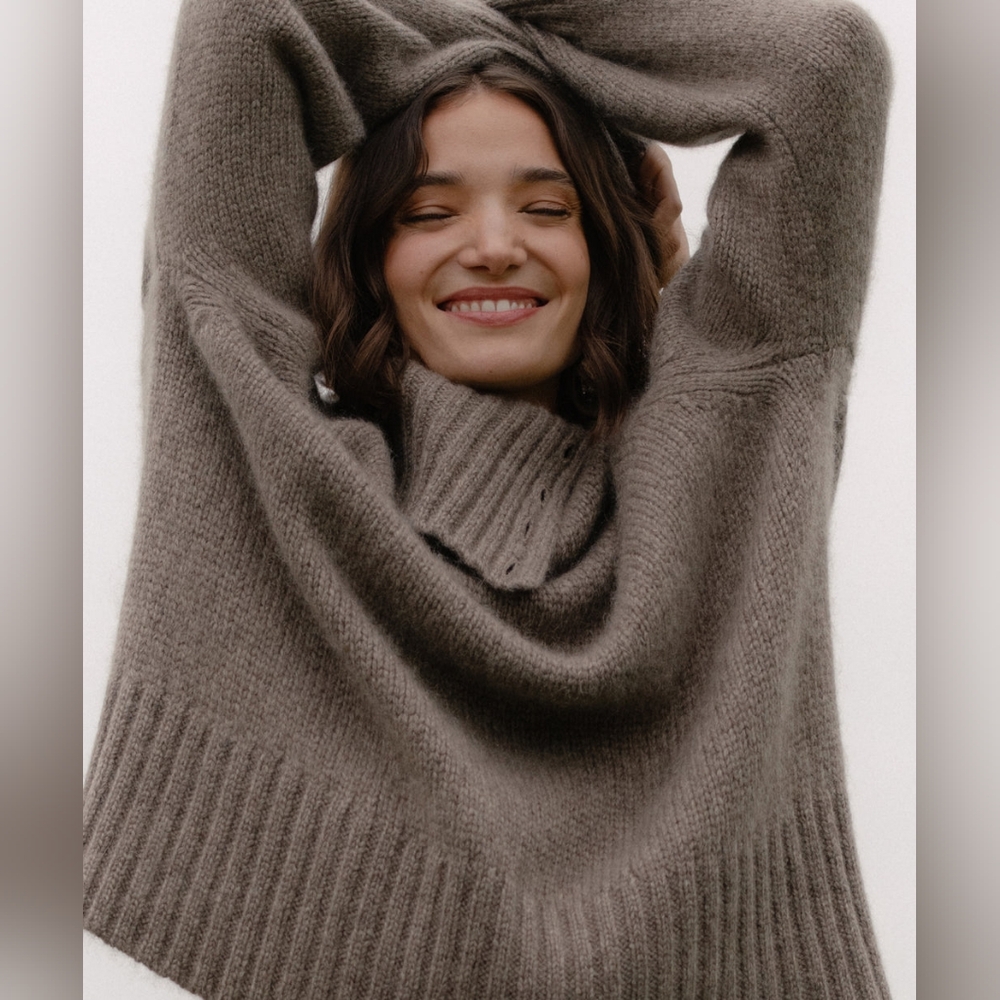 NWT Jenni Kayne Cashmere Jackie Sweater Taupe Medium
